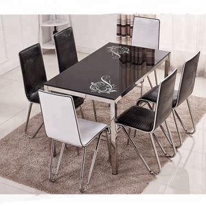Quality Fashionable Glass Dining Room Sets Beige / Black / Blue / Pink Optional wholesale