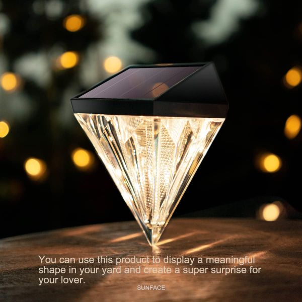 Diamond Figurine Solar Powered Deck Step Lights 3200K warm white Outdoor Garden Decorative