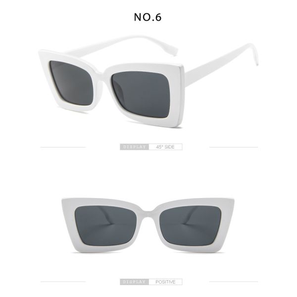 BSCI Trendy Fashion Sunglasses Women Rectangle Frame Clear Mirror Lens Glasses UV400