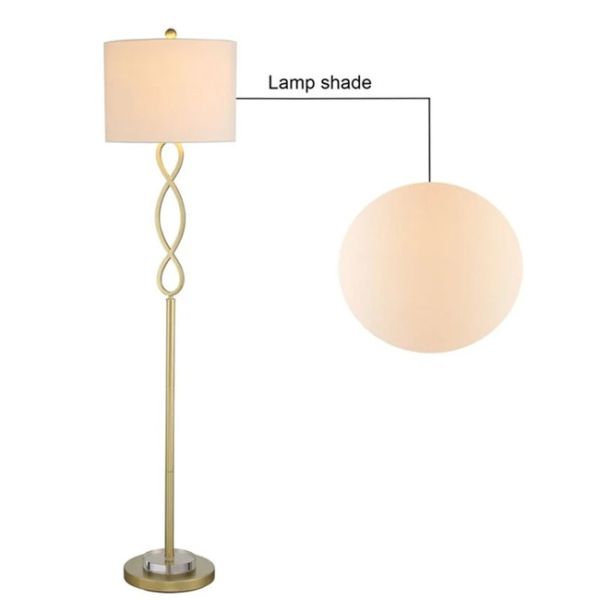 Fabric Metal White Gold 59" Modern Floor Light Indoor Decoration