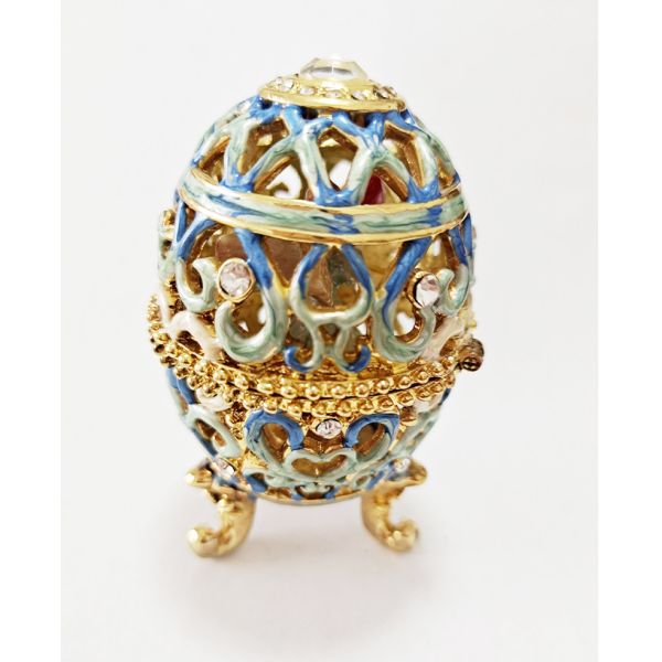 Vintage Style Hand Painted Easter Egg Jewerly Trinket Box Love Angel Jewelry Box Faberge Egg Jewerly Trinket Box