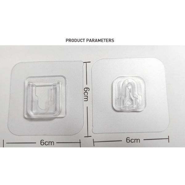 ABS Plastic Bathroom Accessories Sets 60mm Double Sided Adhesive Wall Hooks