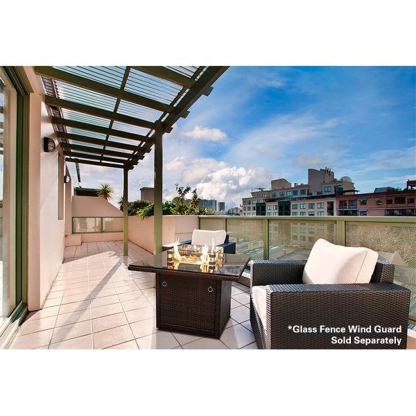 36'' Outdoor Propane Coffee Brown Square Gas Square Fire Pit Powder Coating