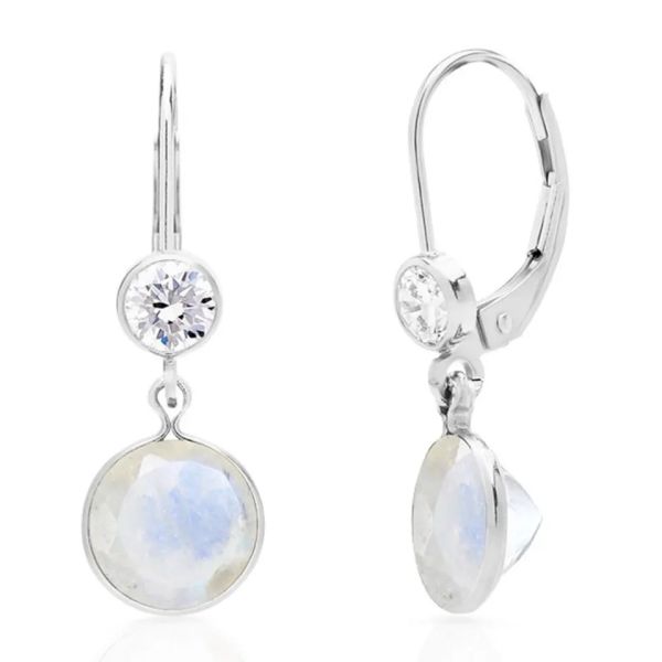 White Zircon Jewelry Wholesale Moonstone Jewelry Fine Design Earring