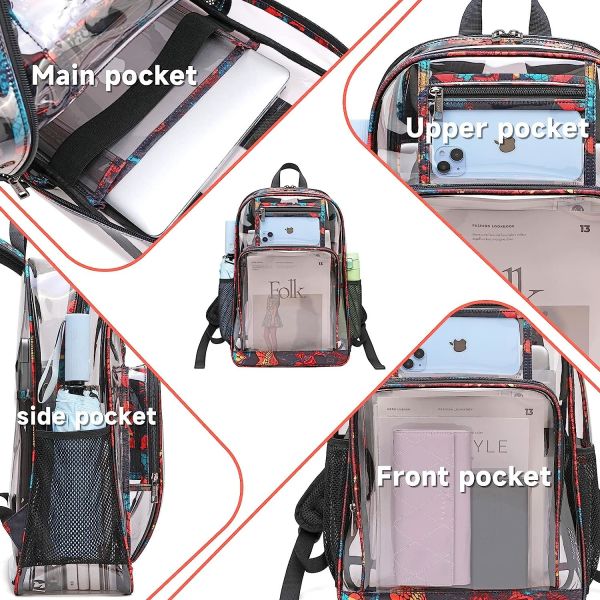 Clear Backpack Heavy Duty Kids Backpacks for Boys Clear Bookbag Stadium Approved Transparent Bags