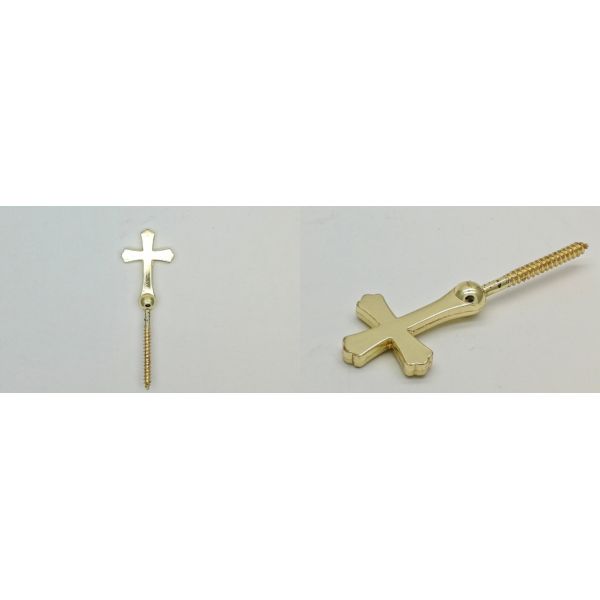 Casket Lid Decoration Coffin Screws Cross Design With Gold Plating Color