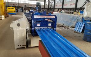 Quality 24 Roller Station Steel Roofing Profile Roll Forming Machine with Chain Drive wholesale