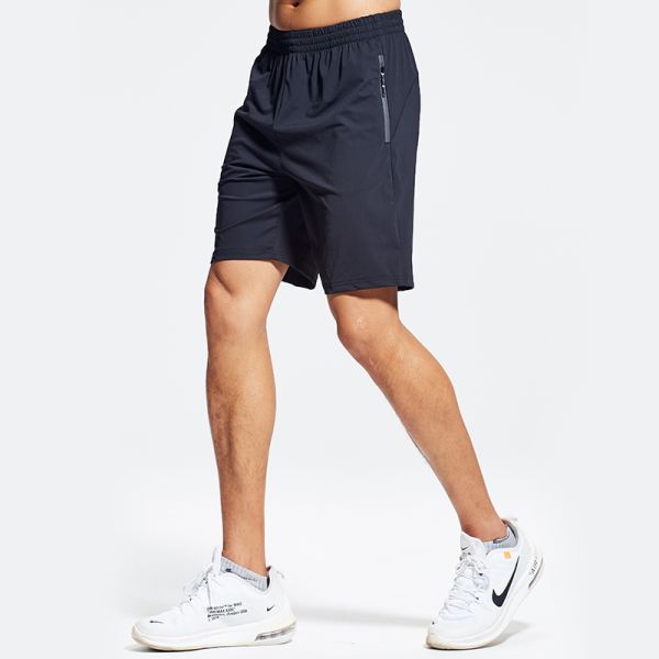 Quick Dry Breathable Men Workout Shorts Blank Biker Shorts With Zipper Pockets