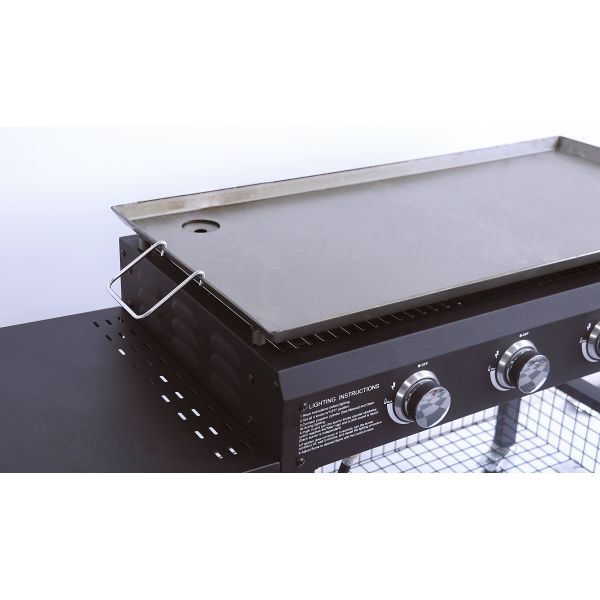 Enamelled Cast Steel Cooking Pan Gas Griddle for Restaurant Grade 4 Burner Flat Top BBQ