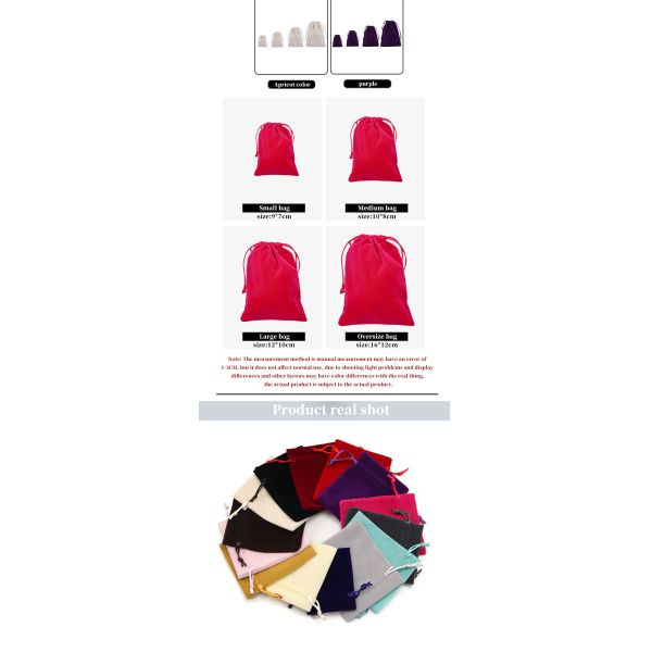 Anti Scratch Drawstring Velvet Jewelry Bag Pouch For Jewelry Luxury Gift Packaging