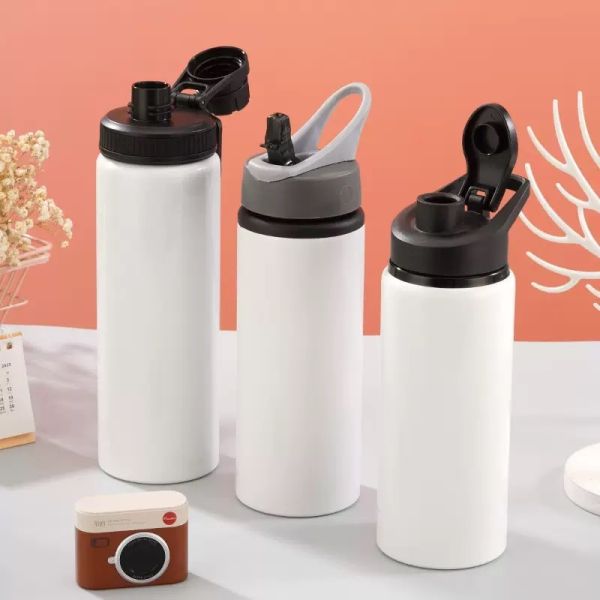 Sports Travel Sublimation Aluminum Water Bottles 20 oz Blank Sublimation Tumblers With Lid And Straw