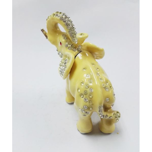 Elephant Metal Crystal Rhinestone Jewelry Box Trinket Boxes