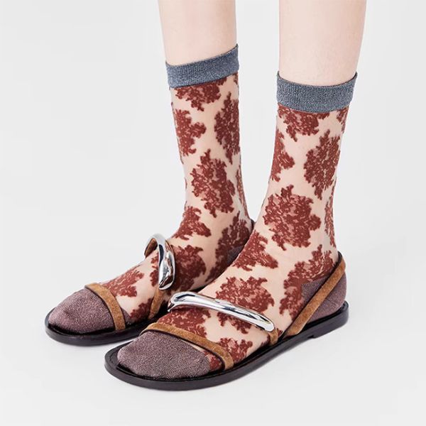 Custom Summer Wear Fashionable Crystal Socks Women'S Glass Silk Tide Socks