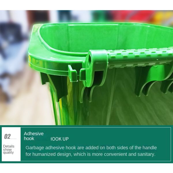 Eco Mobile Garbage Bin 240L HDPE 660L Garbage Bin For Public Place