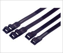 China Nylon Double Locking Industrial Cable Ties Reusable Black Color Heat Resistant on sale