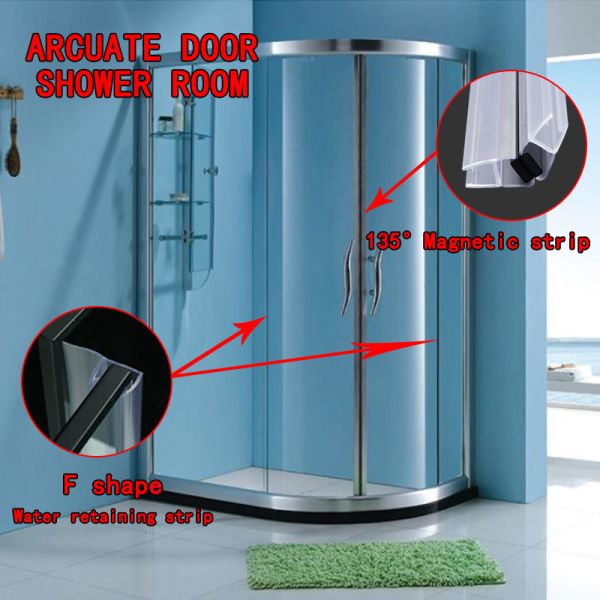 PVC Transparent Glass Shower Door Seal Strip H Shape Bathroom Water Retaining Strip