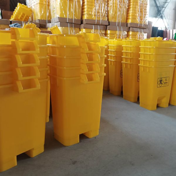 Large Bio Medical Waste Pedal Bins Yellow, Garbage Can, 30L 660L Plastic Medical Waste Trash Cans for Hospital Clinic