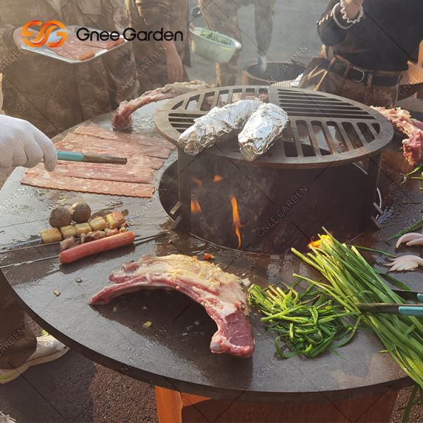 Corten Steel Iron Fire Pit Bbq Brazier