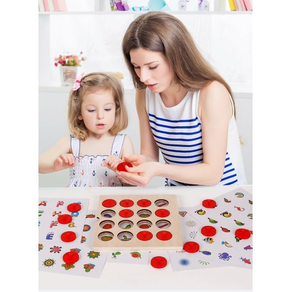 Montessori 3D Unisex Memory Match Puzzle Game Chess Toy