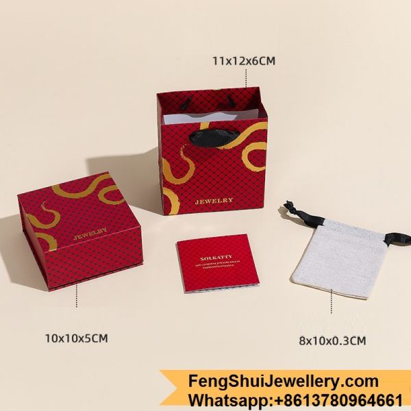 Customized LOGO Wholesale Tik Tok Live Streaming Hot Jewelry Storage Box Snake Pattern Creative Flip Cover Ring Earring Jewelry Packaging Box