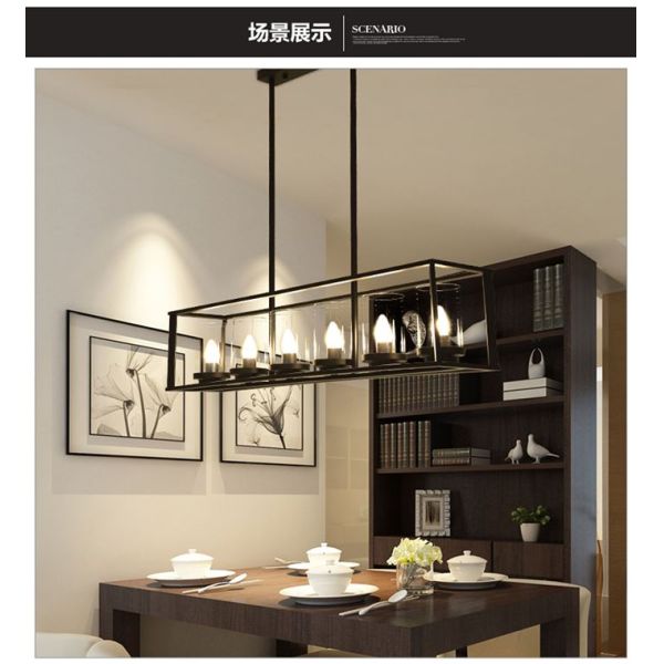 Rectangular Creative LED Lighting , Modern Glass Chandelier 5/6 Lights European Pastoral 120~240V