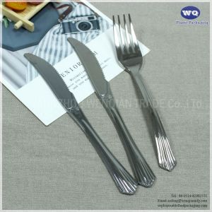 7 Inch Silver Disposable Plastic Utensils,Disposable Cutlery Set,disposable