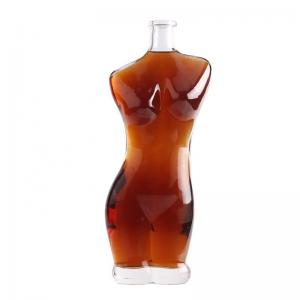 Quality Glass Collar 75cl Lady Body Shaped Glass Bottle for Wine Liquor Vodka Creative Design wholesale
