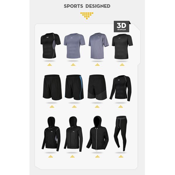 Fitness Men Cotton Polyester Running Wear Sports Training Suit