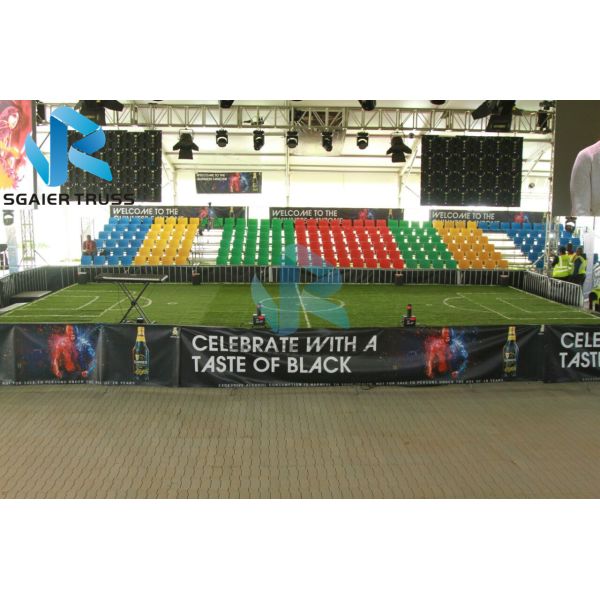 Football Sports Stadium Seats with Backrest railing On Concrete Platform