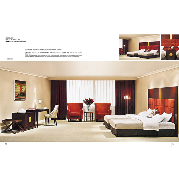 Commercial Style Zebrano Veneer Finished Inn Black Wood Frame High End Bedroom Furniture