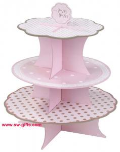 Quality Fashion Colorful Design 3 Tier Paper Cardboard Cupcake Stand,Wholesale Wedding Cake Stand wholesale