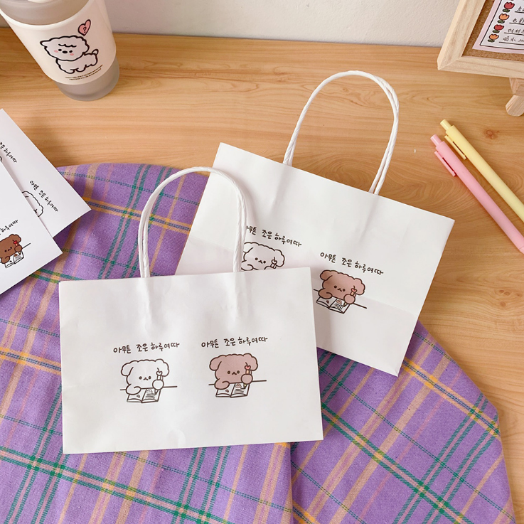 Kraft Carry Bags Drawstring Custom Printed Paper Gift Bags 150g