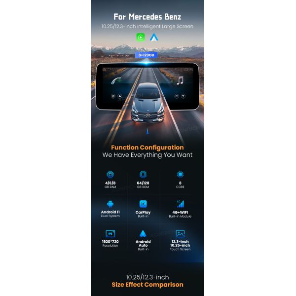 For Mercedez Benz CLS-Class W218 2010-2018 1920*720 Android 13.0 Car Radio GPS Multimedia Navigation No DVD Player