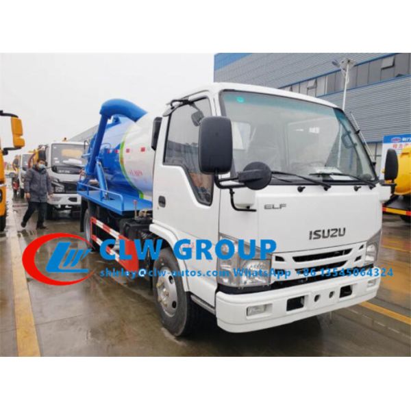 Euro V Diesel Engine 4000L 98HP ISUZU Sewage Pump Truck