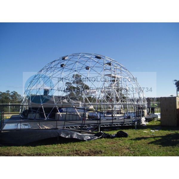 30m Dia Outdoor Geodesic Dome Tents UV Resistant 850gsm PVC Coated
