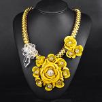 Hot Sale Fashion new multi color flower necklaces pendant chunky statement