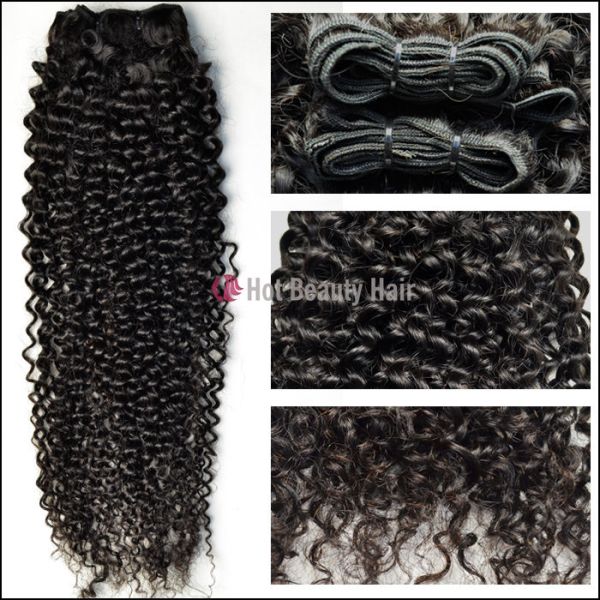 Natural Black 100 Indian Remy Hair Extensions 14" - 28" , Kinky Curly Human Hair