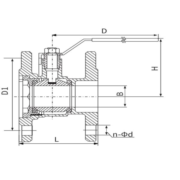 Brass Leakproof Ball Valve Flange Type Durable Practical DN15-DN100