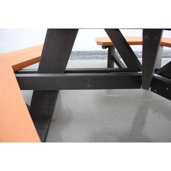 Cast Aluminum Conjoined Table Chair Outdoor Benches Garden Furniture