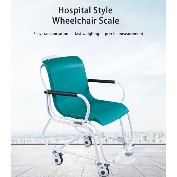 New Design Dialysis Wheelchair Scale Hospital Weighing Scales Green Electronic Wheelchair Scale with Wheel