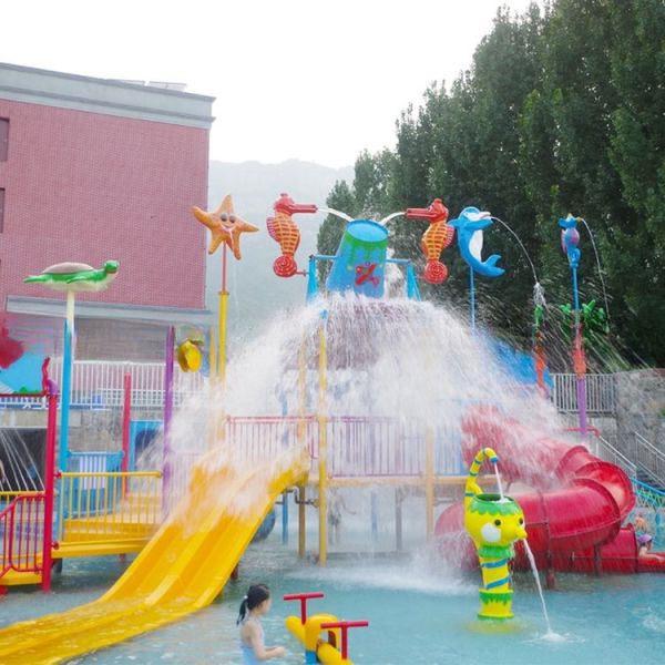 Amusement Water Park Playground Equipment with Kids Water Splash Slide