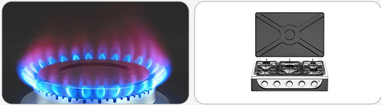 Portable 5 Burner Gas Stove Top Outdoor Camping Oil Resistant Easy To Clean