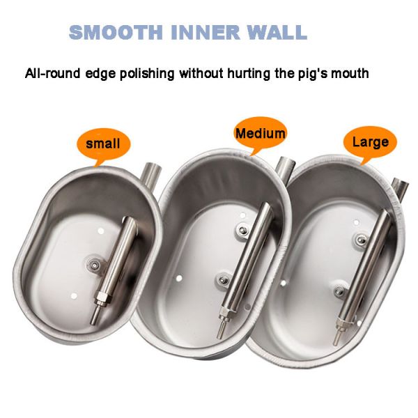 SS304 Oval Shaped Hog Water Bowl Automatic Drinker For Pigs