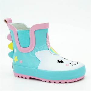 China Anti Impact Printed Rain Boots , ISO14001 Girls Ankle Rain Boots on sale