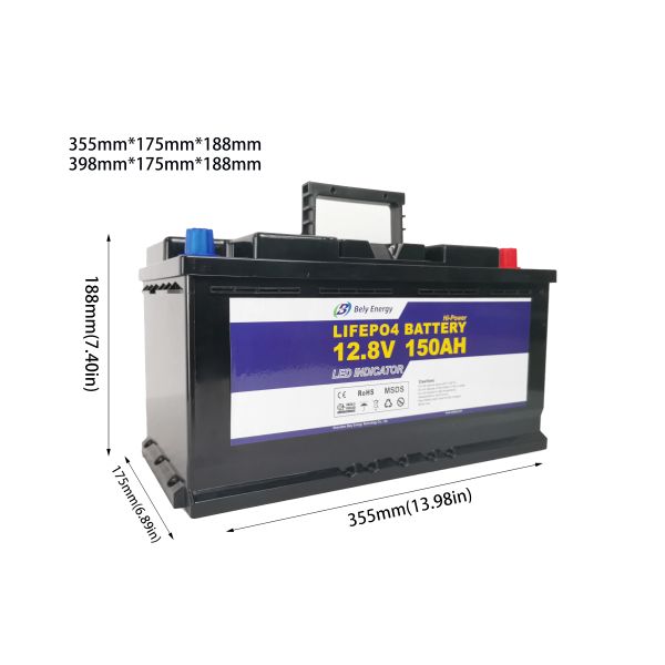 1920WH Rechargeable LiFePO4 Battery 12V 150AH With LCD Monitoring