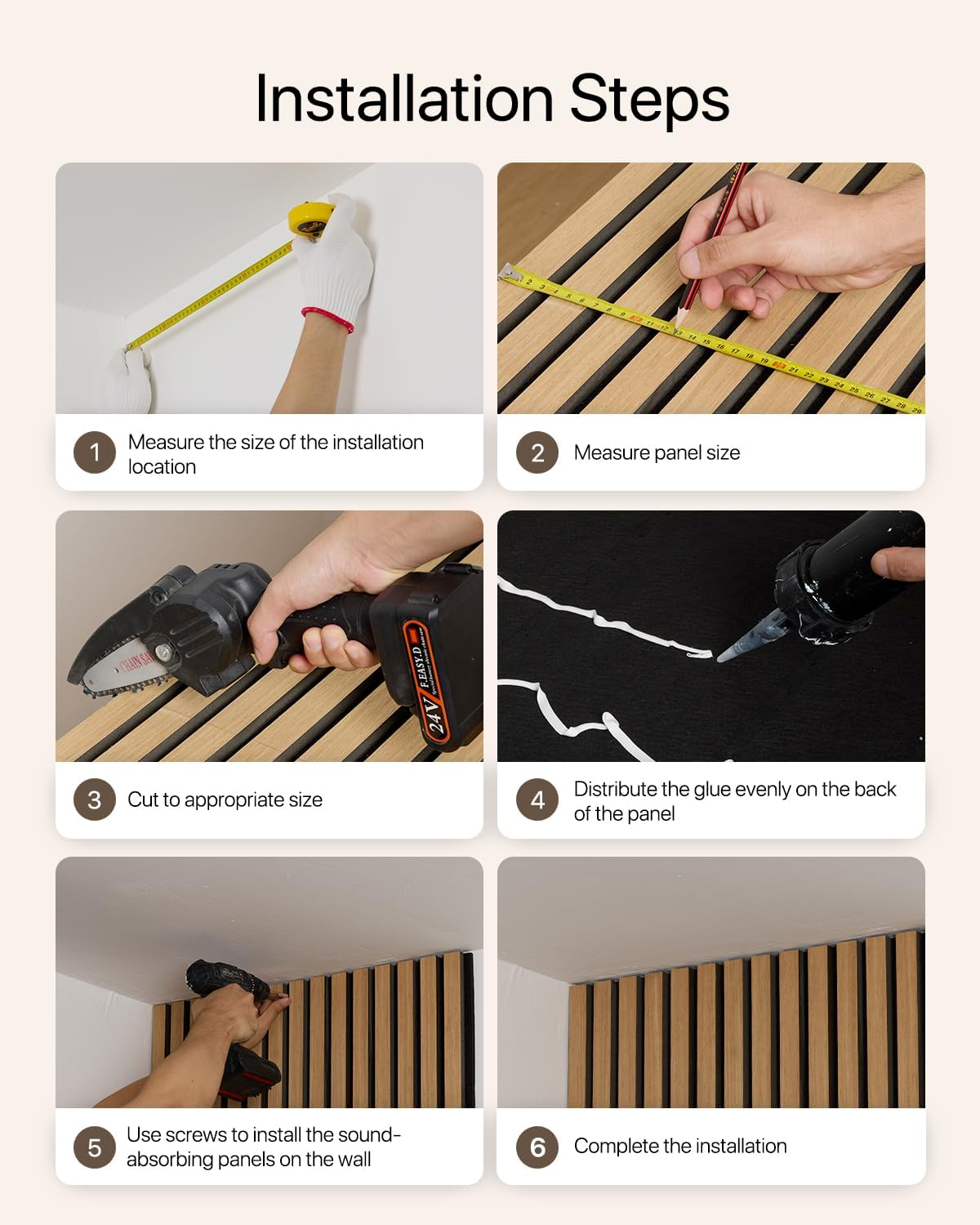 Technical diagram of wood slat panel