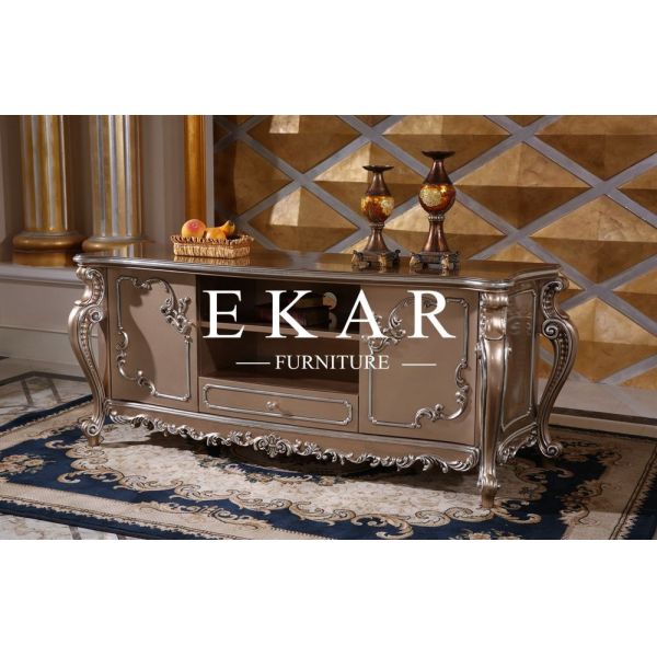 Solid Antique Wooden Vintage Style Tv Stand Wood Furniture With Cabinet