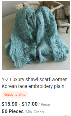 Y-Z Cotton and Linen Flower Lace Hollowed Triangle Embroidery Knitting Elegant Womens Scarf Shawl