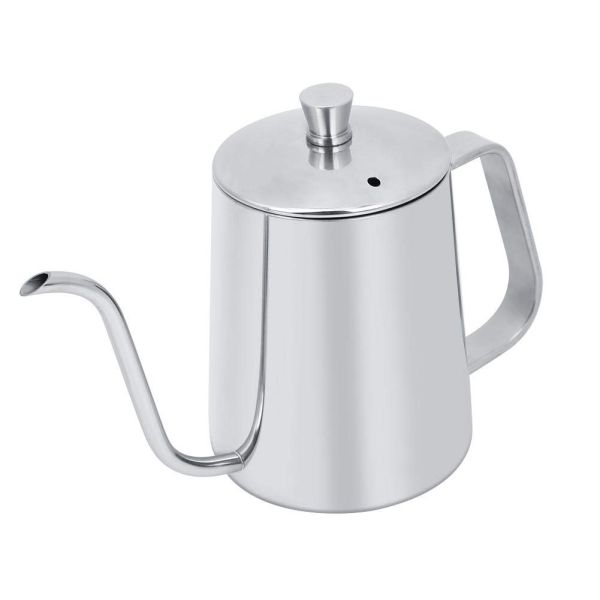 550ml Stainless Steel Coffee Pot Long Mouth Steel Coffee Kettle With Lid