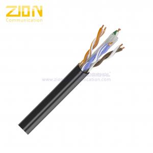 Quality Black Color CAT6 Network Cable PE Jacket For Outdoor Networking , High Performance wholesale